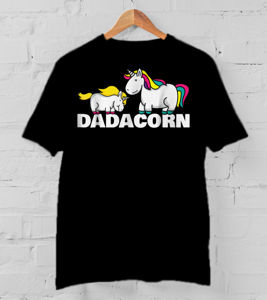 Dadacorn Funny Unicorn Best Dad With Colorful Mane T-Shirt