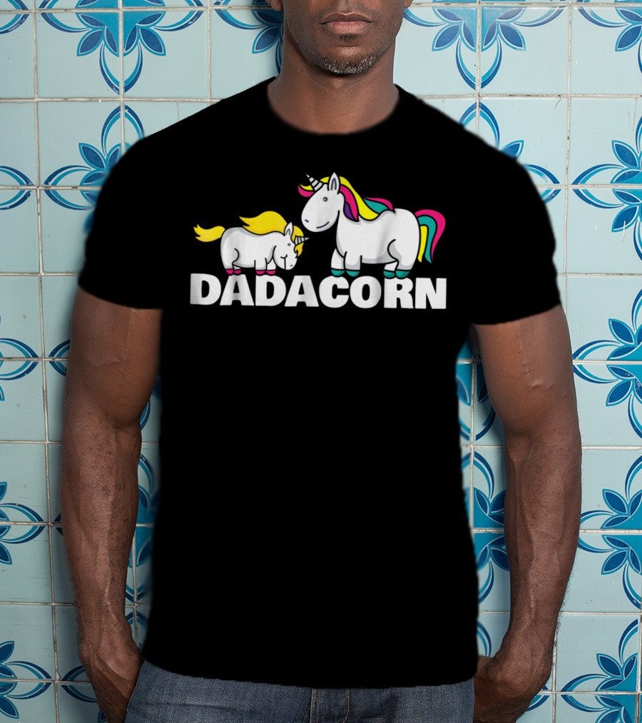 Dadacorn Funny Unicorn Best Dad With Colorful Mane T-Shirt