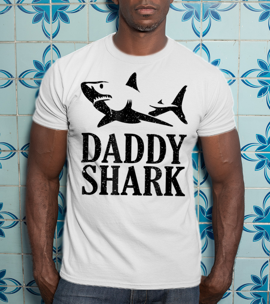 Daddy Shark Dad Of The Birthday Boy Daddy Shark T-Shirt