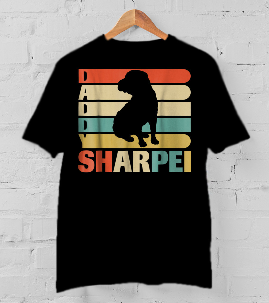 Daddy Sharpei Vintage Love Dog43 Retro T-Shirt