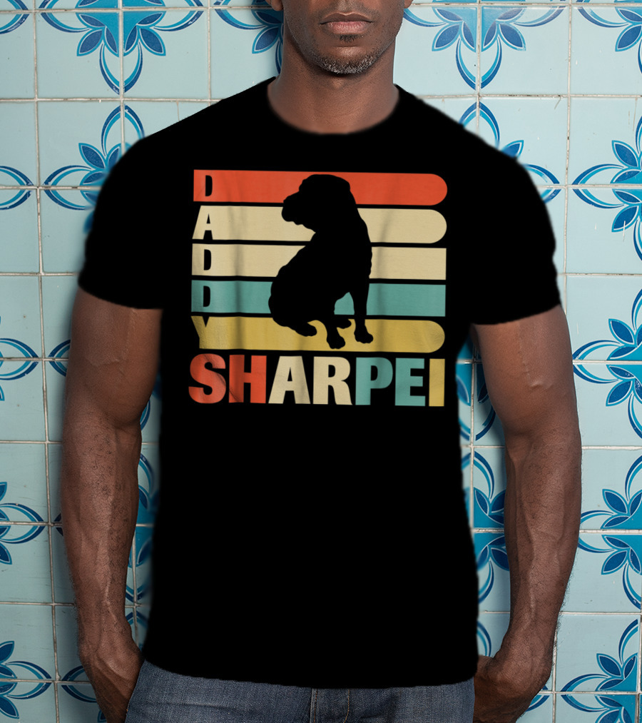 Daddy Sharpei Vintage Love Dog43 Retro T-Shirt