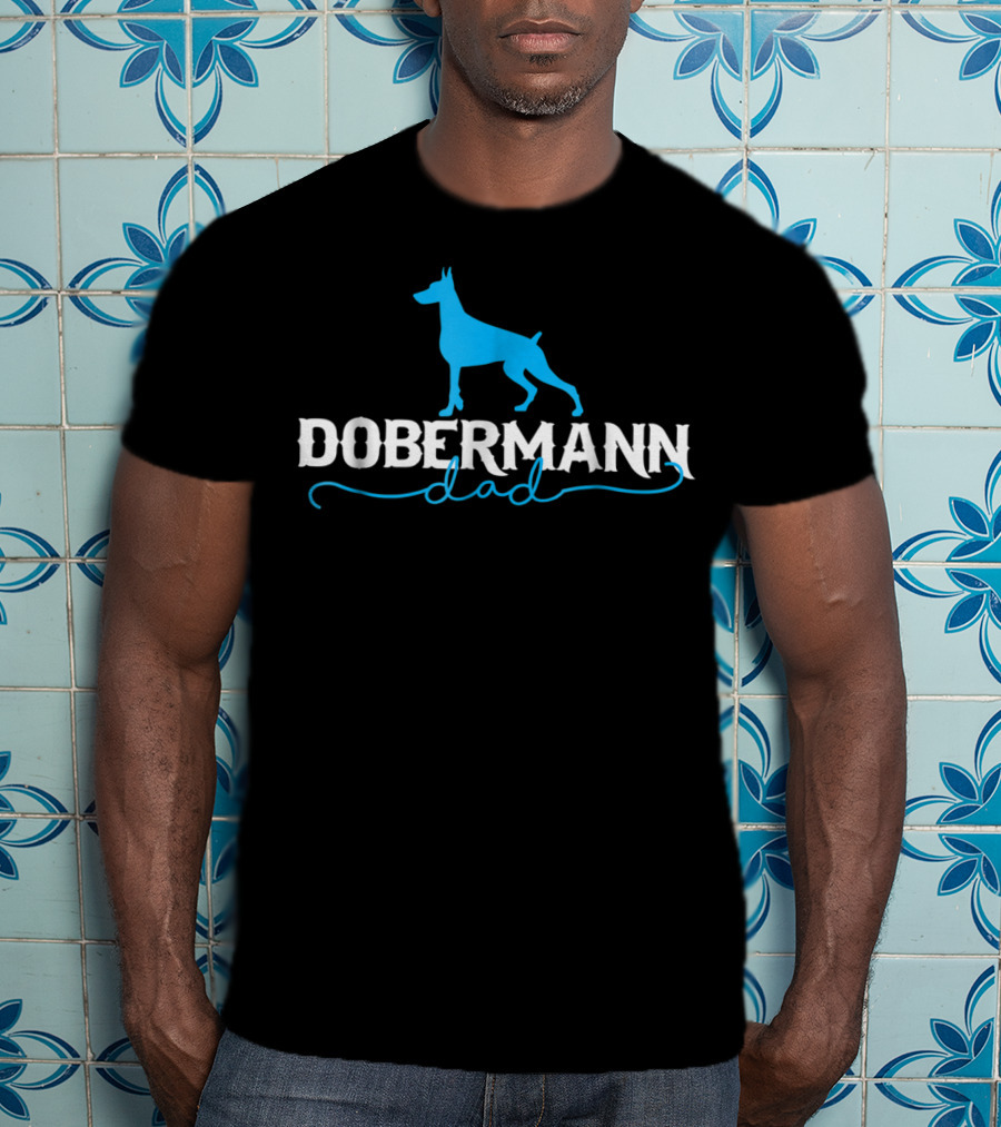 Dobermann Dad Blue T-Shirt