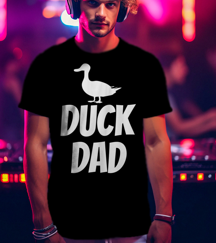 Duck Dad Funny Cute Duck Pet Black42 Duck Dad T-Shirt