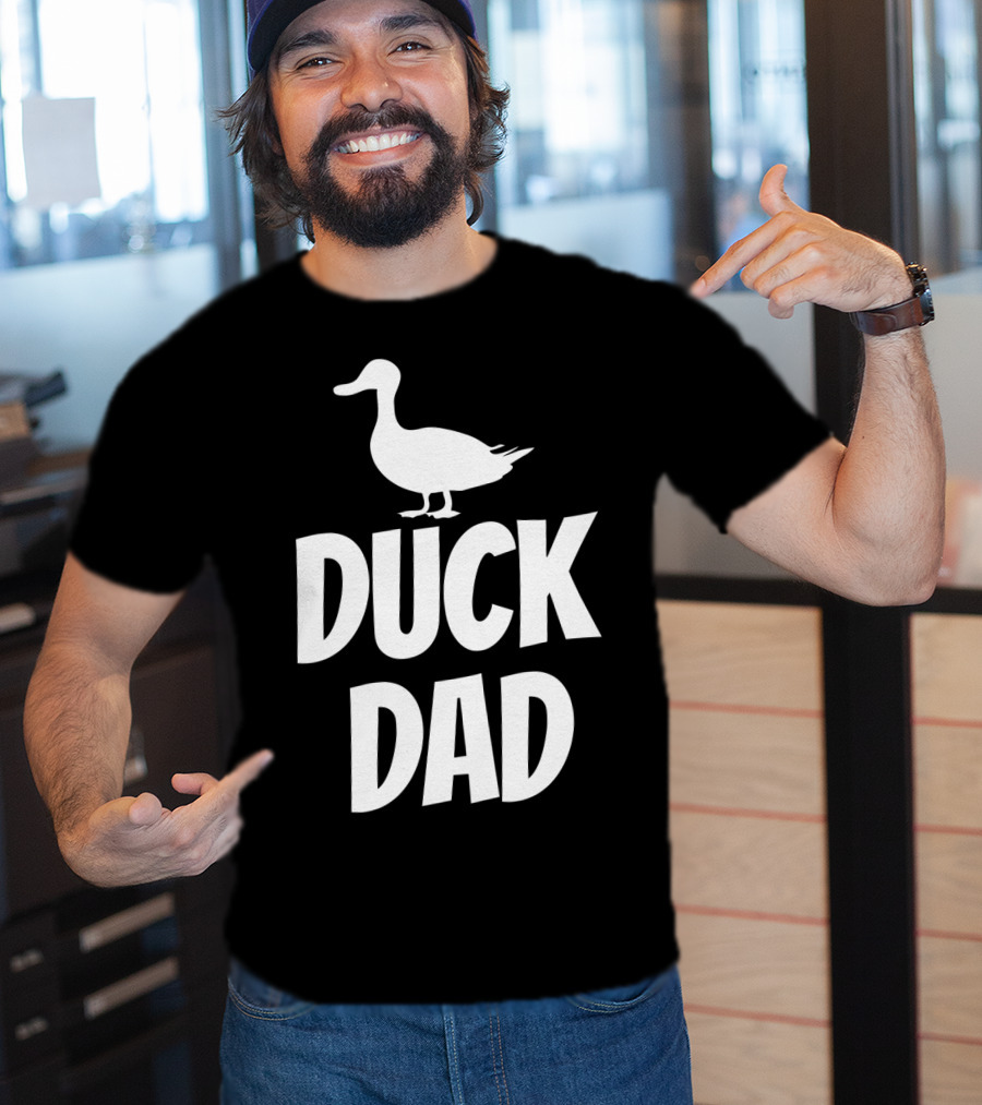 Duck Dad Funny Cute Duck Pet Black42 Duck Dad T-Shirt