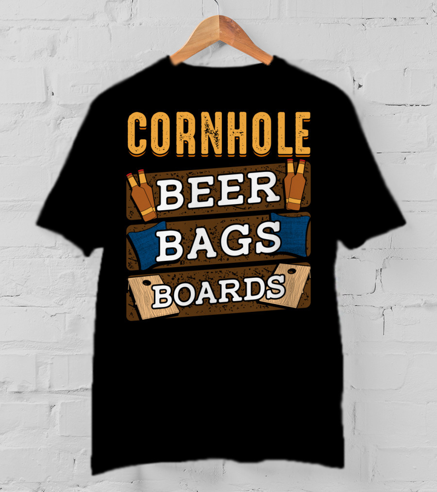 Cornhole Beer Bags Boards Game Dad87 T-Shirt
