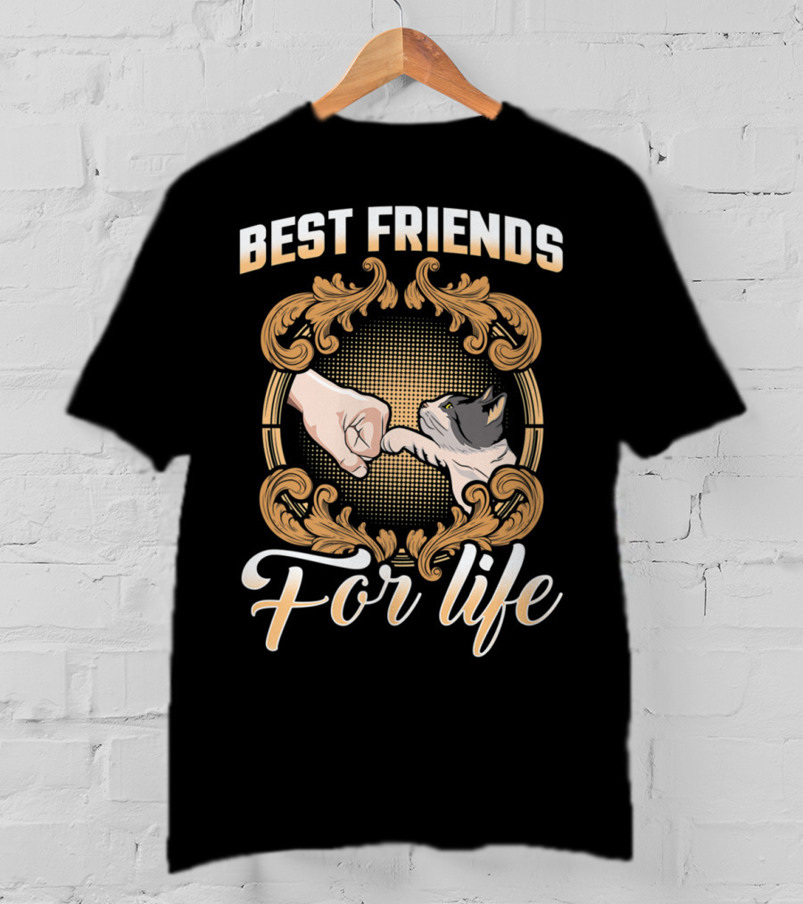 Crazy Cat Lady Best Friends For Life Fist Bump T-Shirt