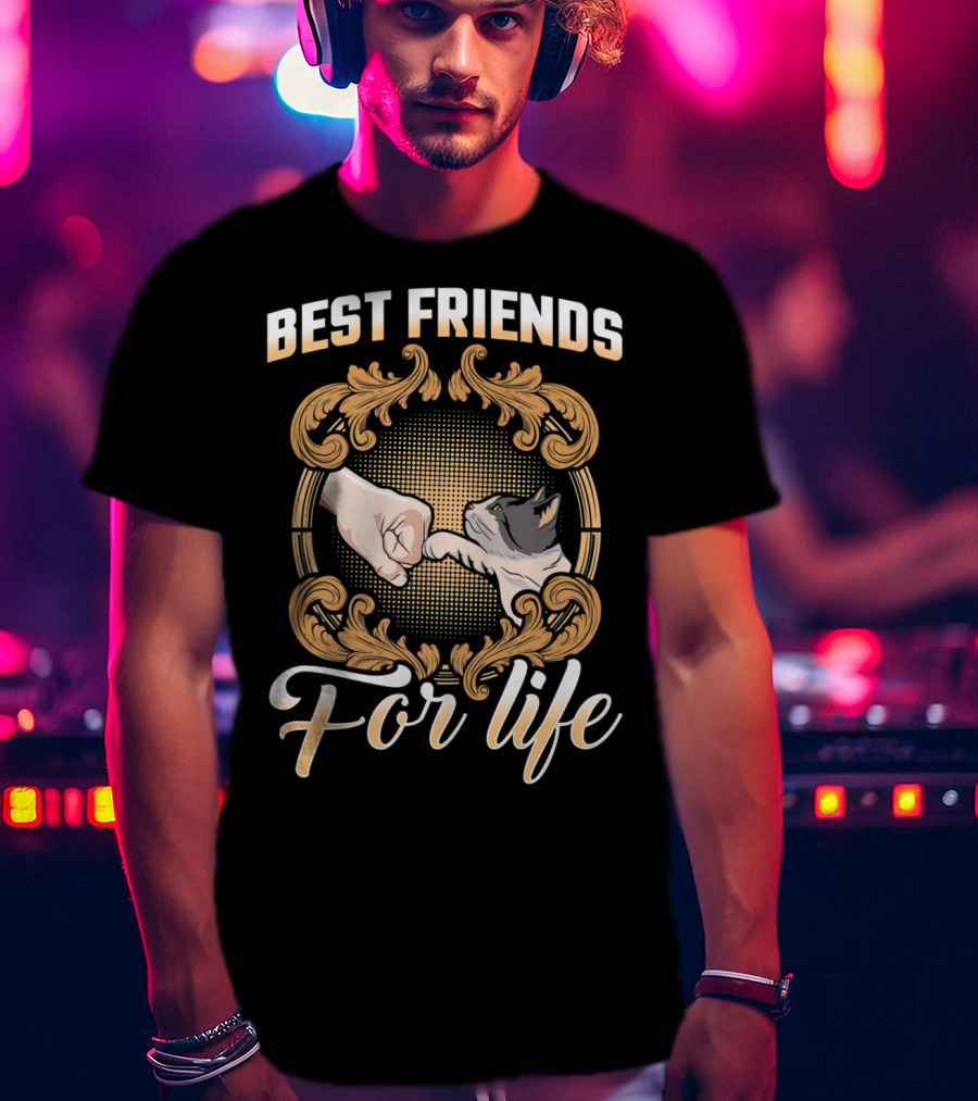 Crazy Cat Lady Best Friends For Life Fist Bump T-Shirt