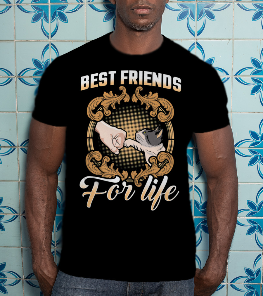 Crazy Cat Lady Best Friends For Life Fist Bump T-Shirt