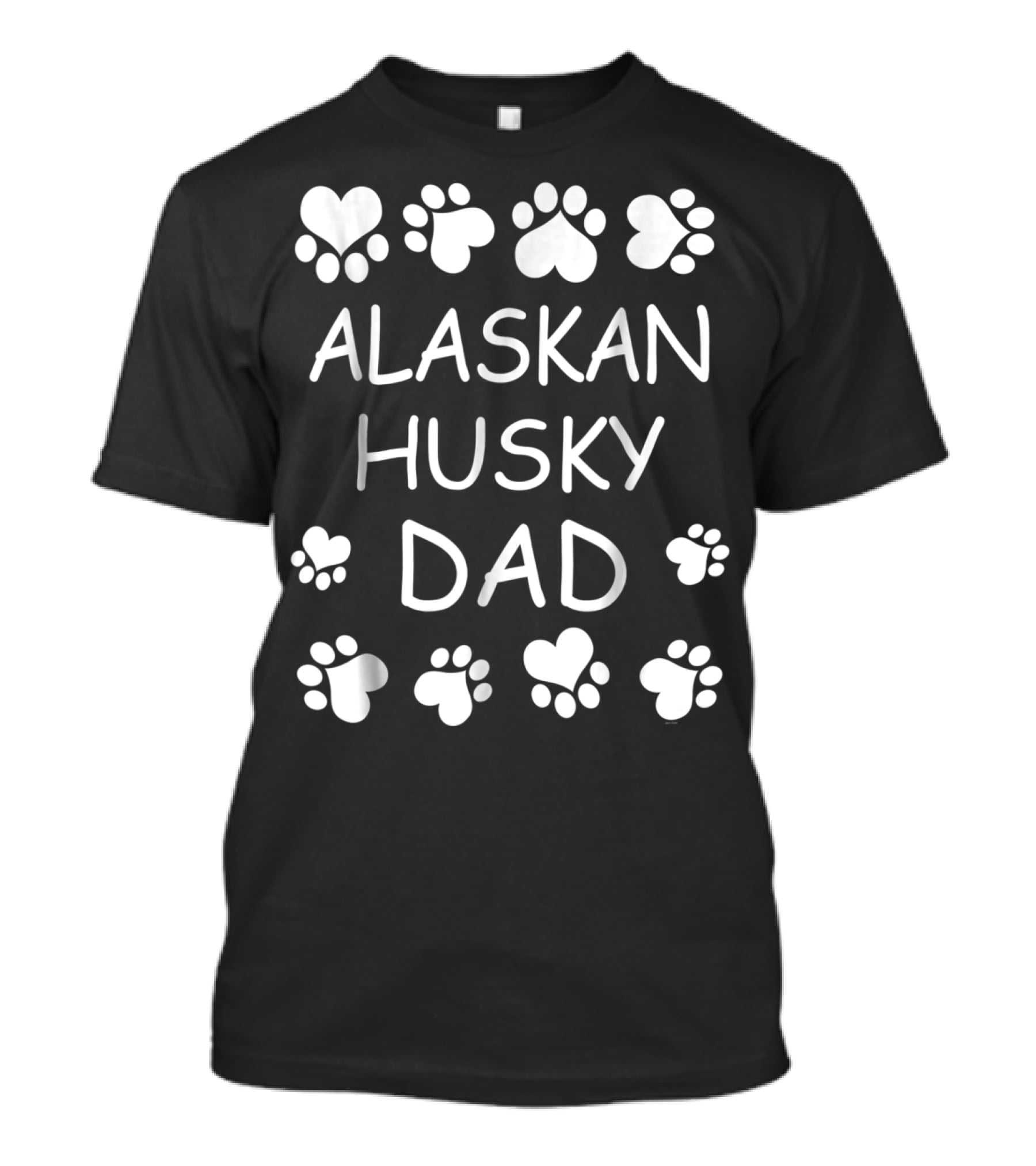 Alaskan Husky Dad Paws And Hearts T-Shirt