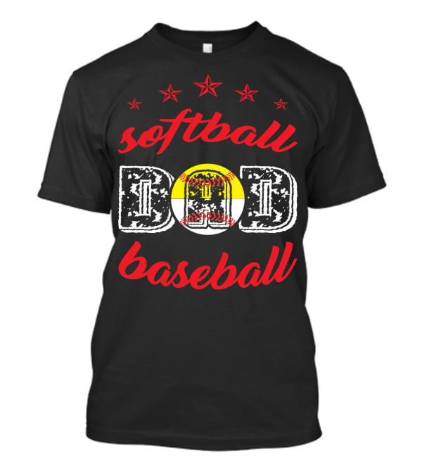 Softball Baseball Dad Stars T-Shirt