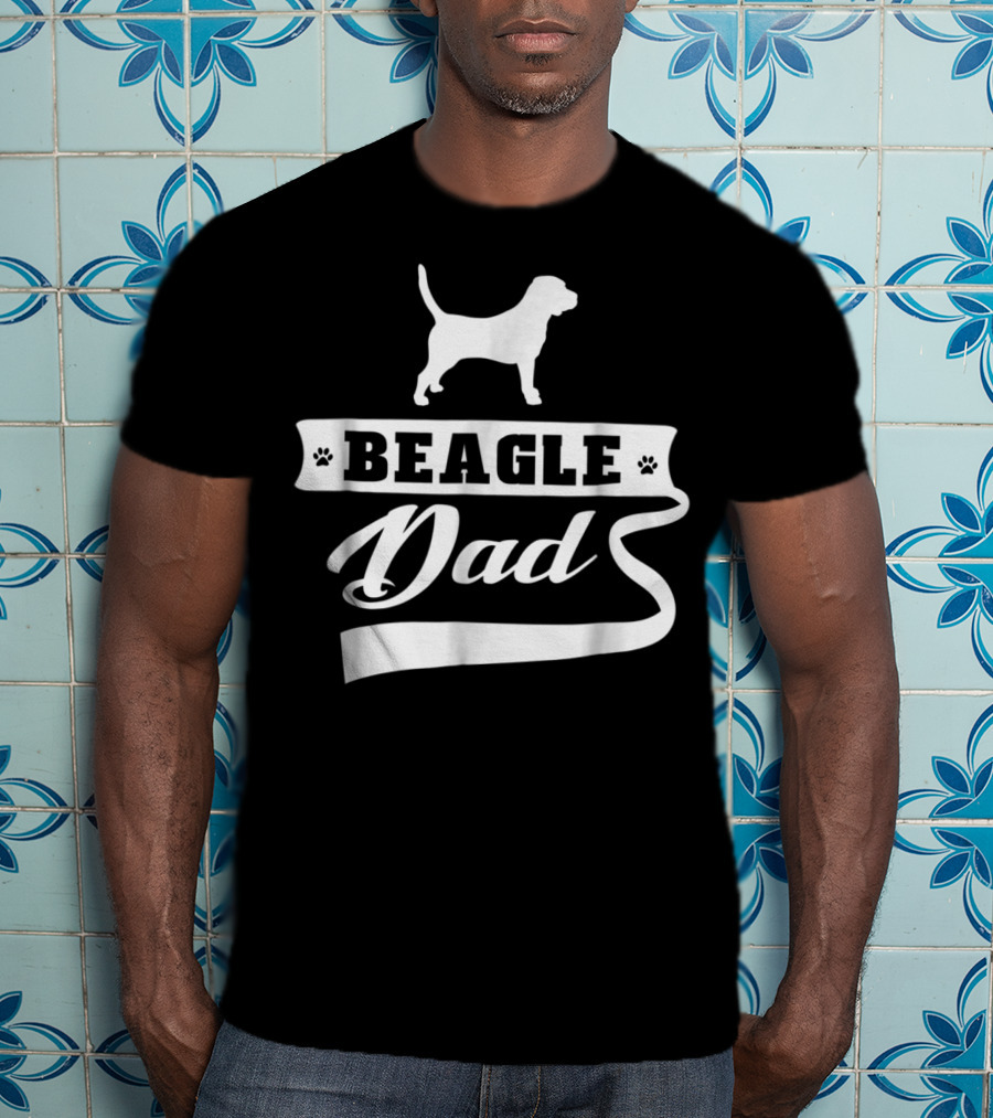 Beagle Dad Dog Mens Animal Dogs Paw Prints T-Shirt