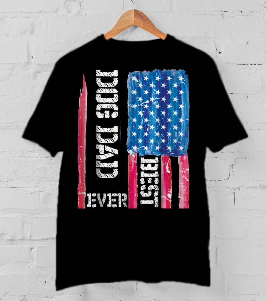Best Dog Dad Ever Distressed USA Flag T-Shirt