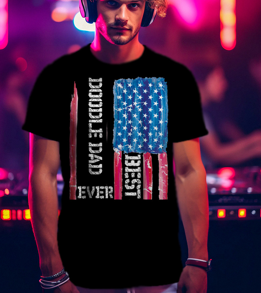 Best Doodle Dad Ever American Flag Distressed Patriotic T-Shirt