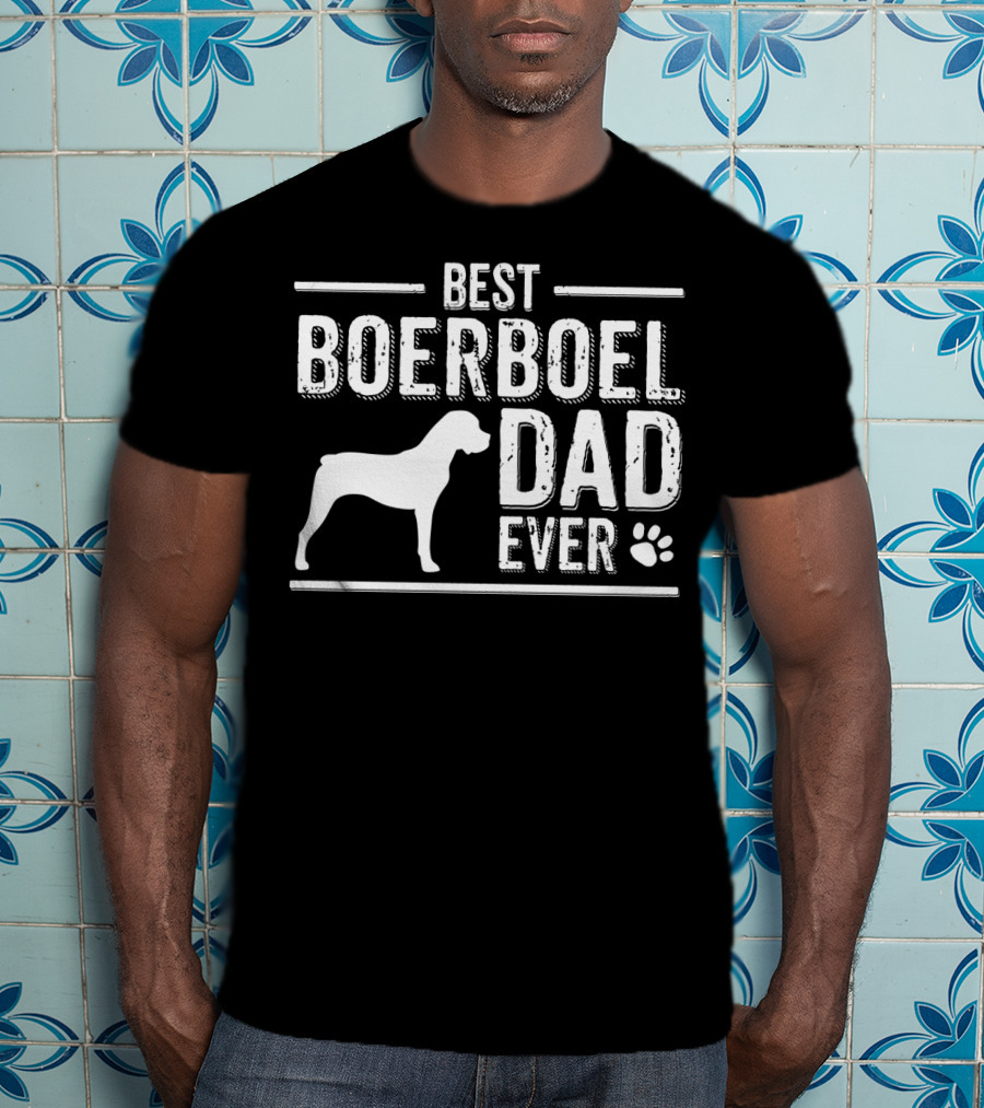 Best Boerboel Dad Ever Paw Prints T-Shirt