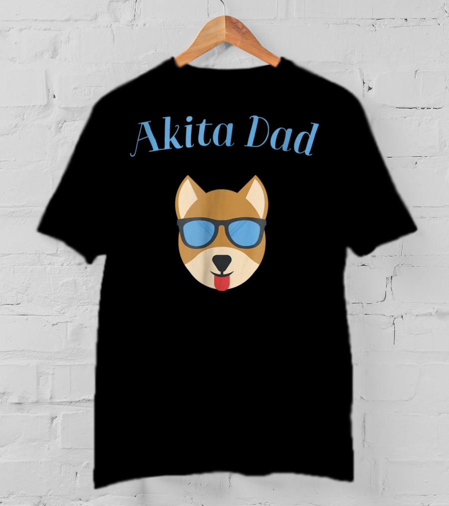 Akita Dad Sunglasses Dog Bark For Puppy Love And Fur Babies56 T-Shirt