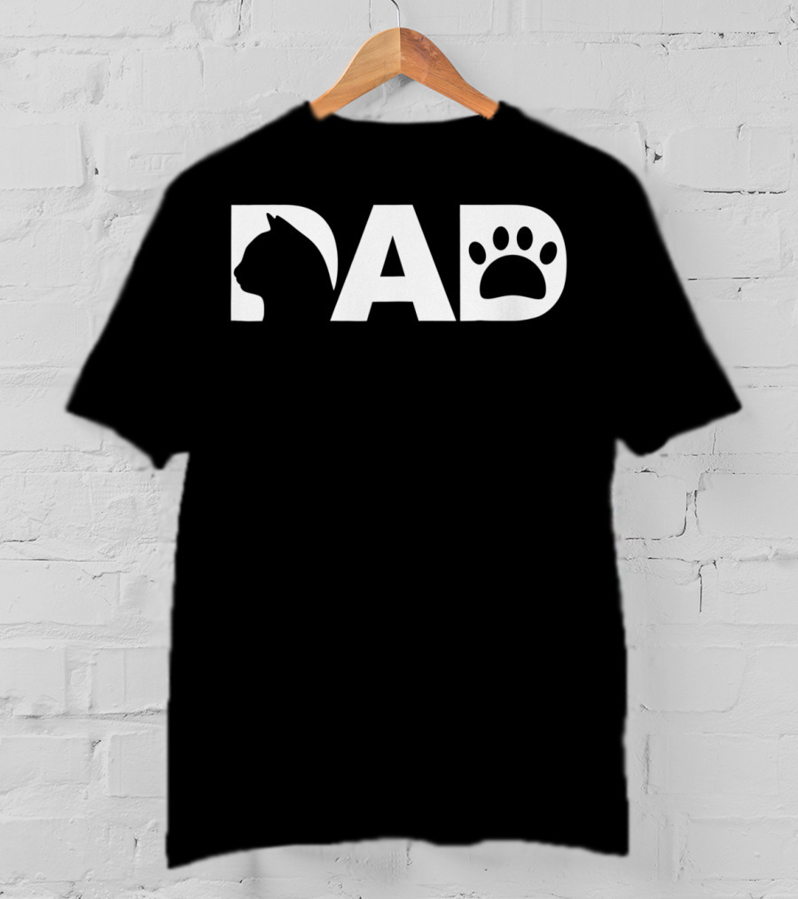 Cat Dad Silhouette Paw Funny Dy23 T-Shirt