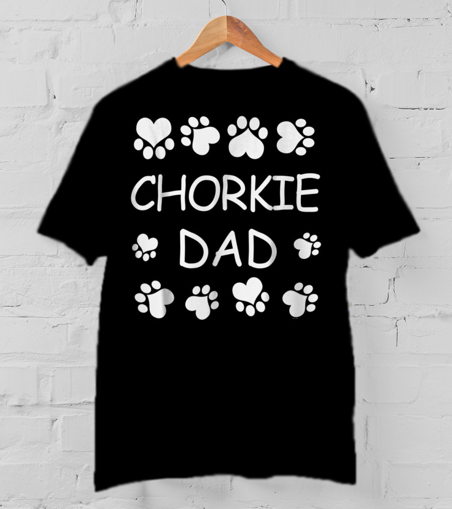 Chorkie Dad Paw Hearts Christmas Birthday Lovers T-Shirt