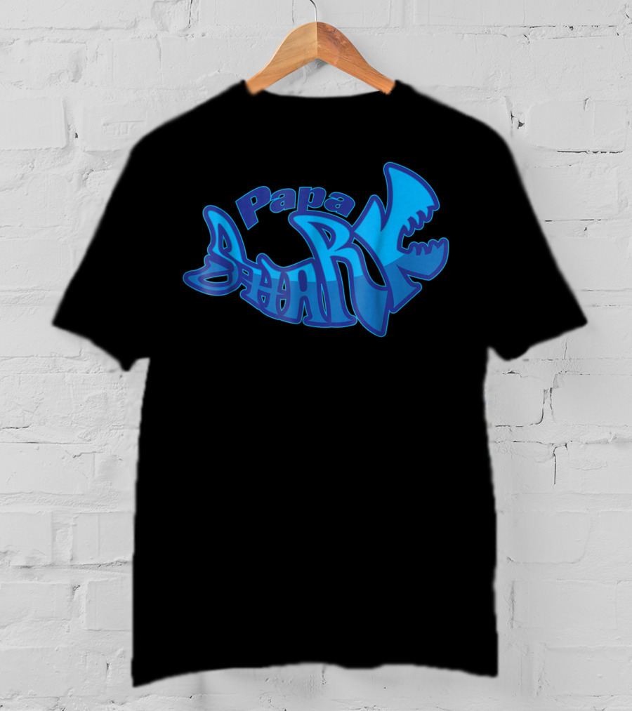 Papa Shark Cute Stylist Dad Fathers Husband91 T-Shirt