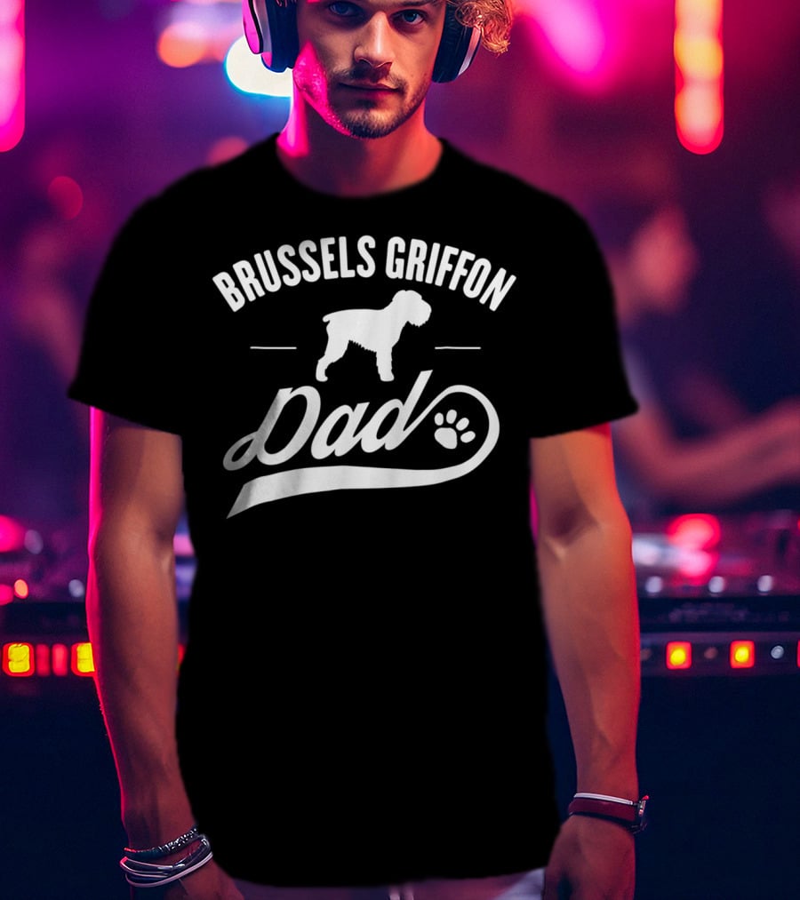 Brussels Griffon Dog Dad Paw Lover T-Shirt
