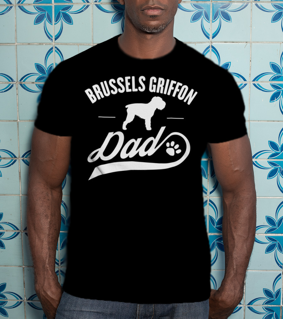 Brussels Griffon Dog Dad Paw Lover T-Shirt