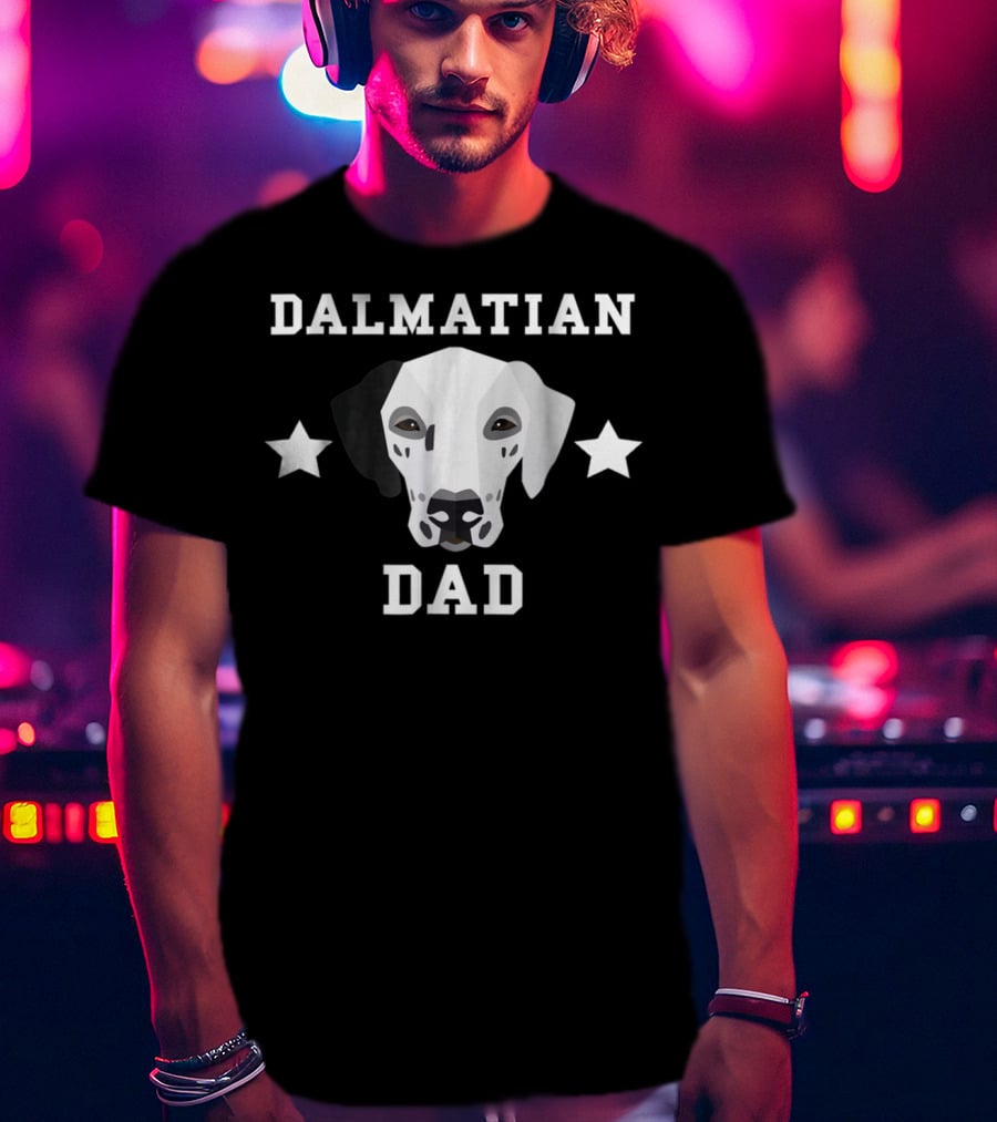 Dalmatian Dad Dog Owner Mens Dalmatian Dad With Stars T-Shirt