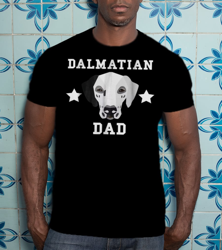 Dalmatian Dad Dog Owner Mens Dalmatian Dad With Stars T-Shirt