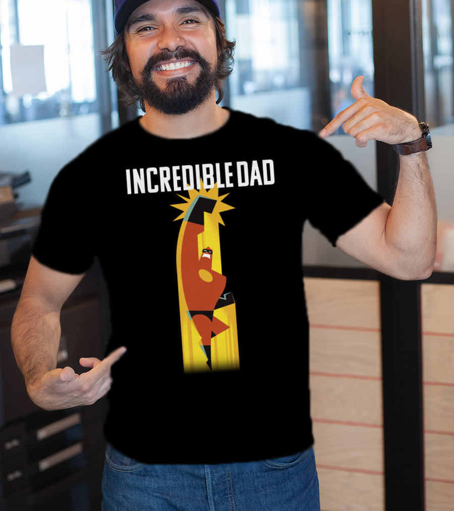 Incredible Dad Disney Pixar Incredibles 2 Dad Powers Superhero Action T-Shirt