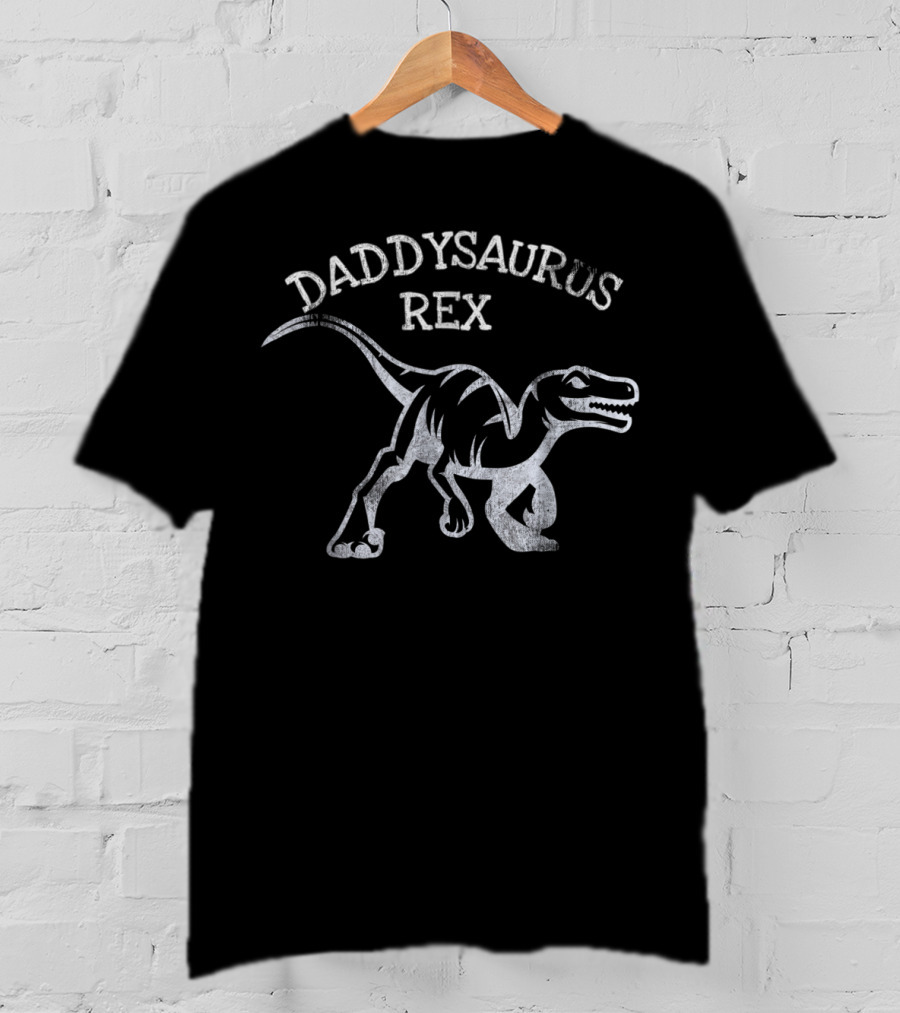 Daddysaurus Rex Dad Dino Gender Reveal Pregnancy Announcement T-Shirt