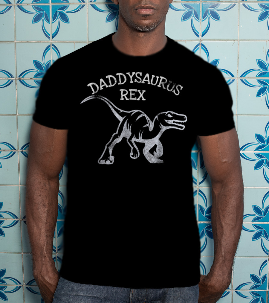 Daddysaurus Rex Dad Dino Gender Reveal Pregnancy Announcement T-Shirt