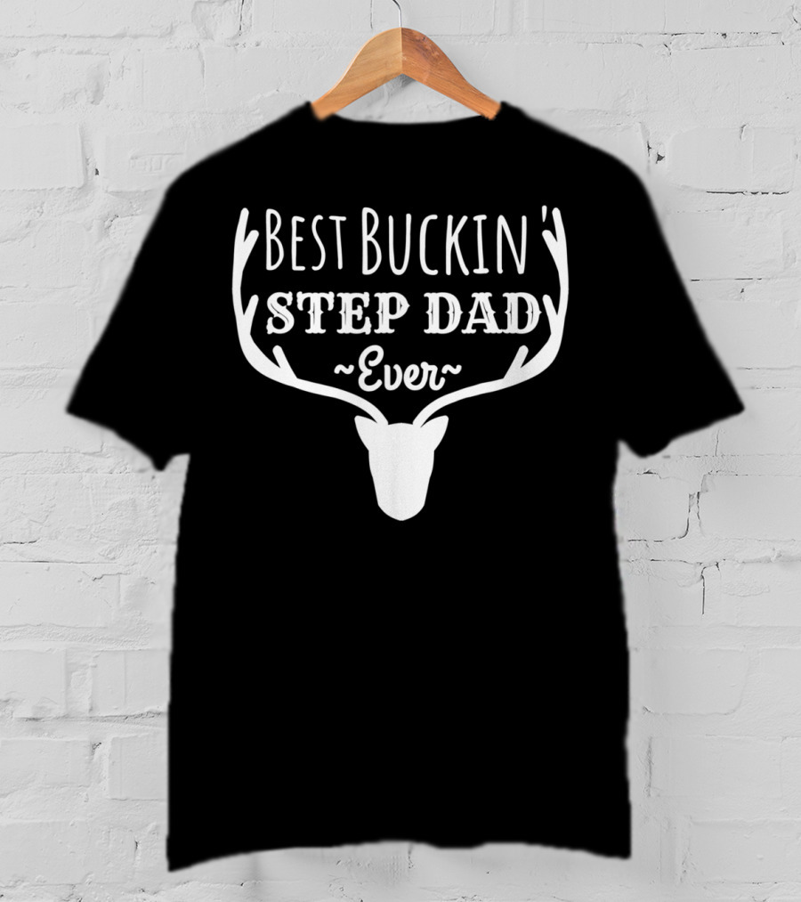 Best Buckin' Step Dad Ever Antler Head T-Shirt