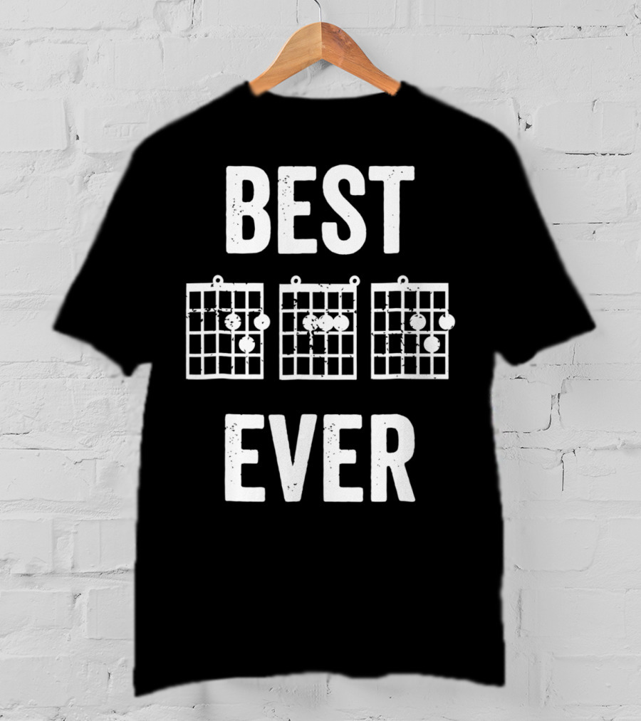 Best Dad Ever Music Chords Bold Condensed73 Guitar Diagrams T-Shirt