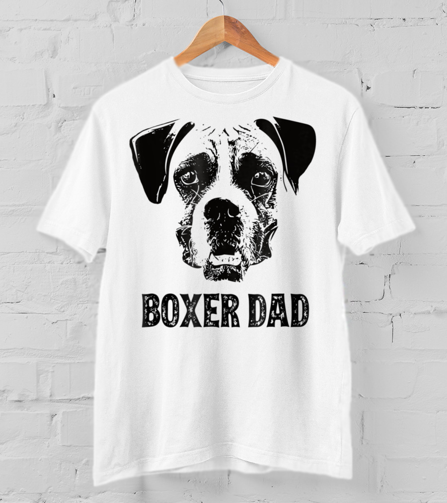 Boxer Dog Dad Boxer Dad Face T-Shirt