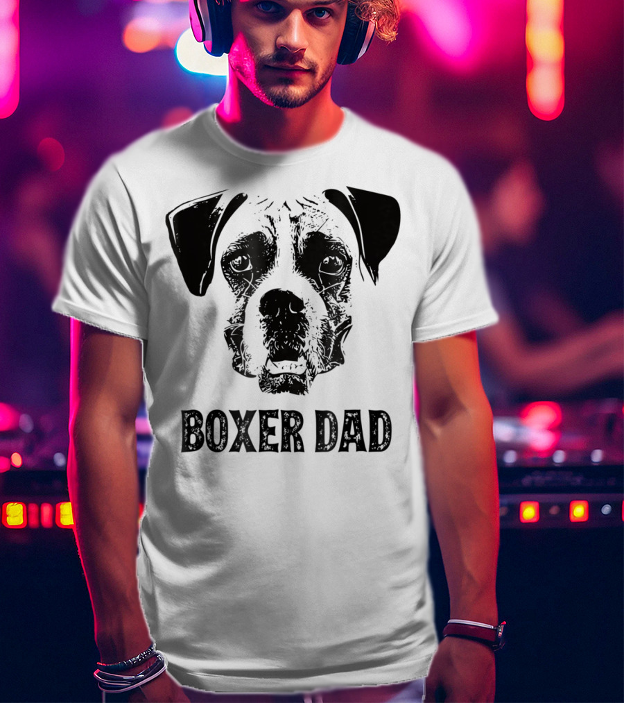 Boxer Dog Dad Boxer Dad Face T-Shirt