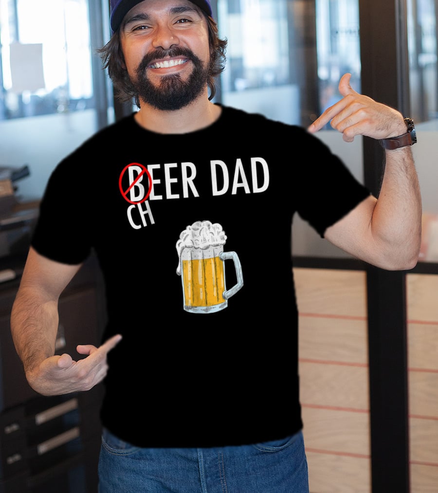 Cheer Dad Beer Cheerleader Father Family Funny T-Shirt