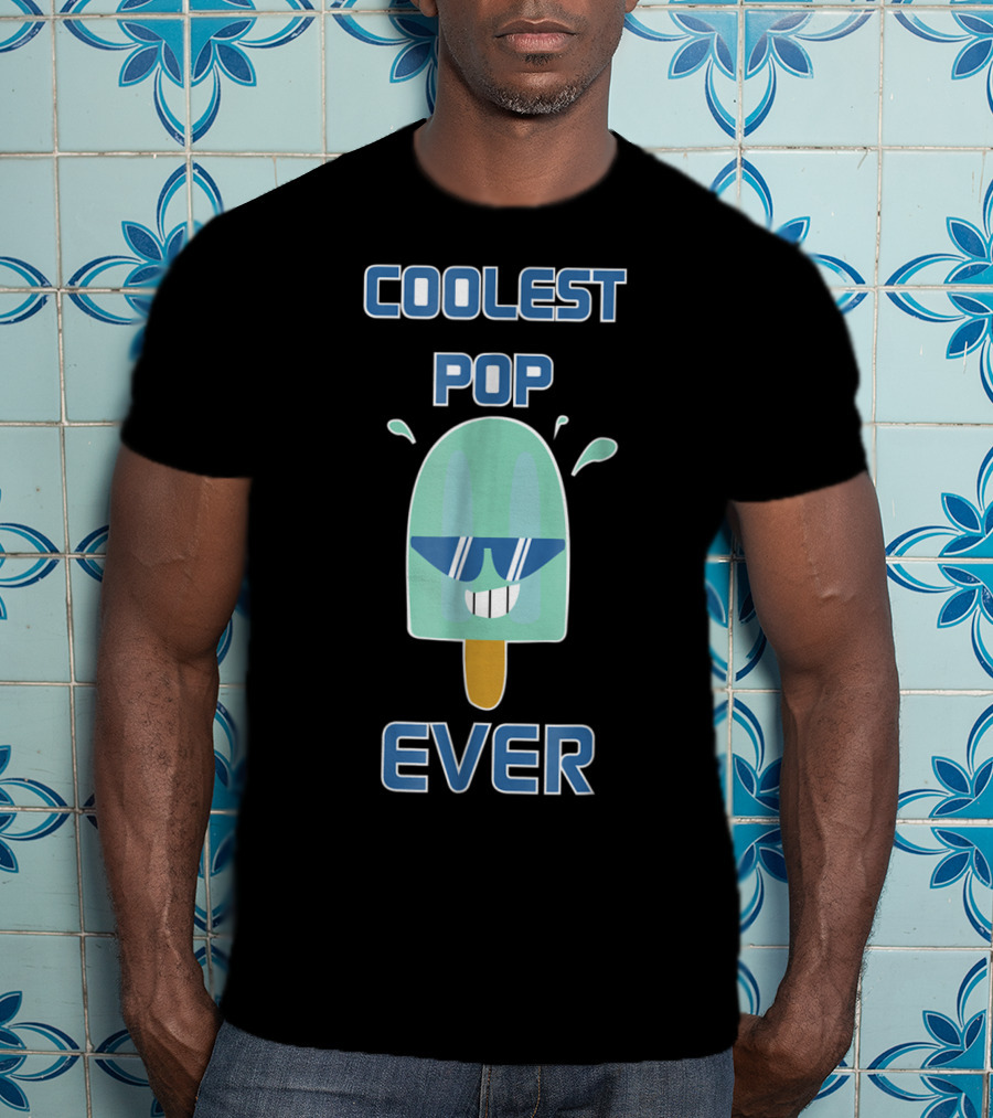 Coolest Pop Ever Funny Popsicle Ice Cream Dad T-Shirt