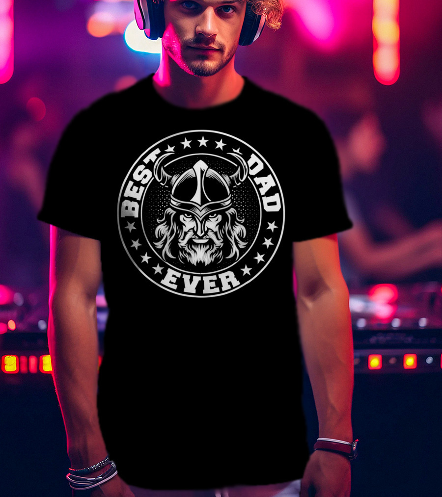 Best Dad Ever Viking Helmet Warrior T-Shirt
