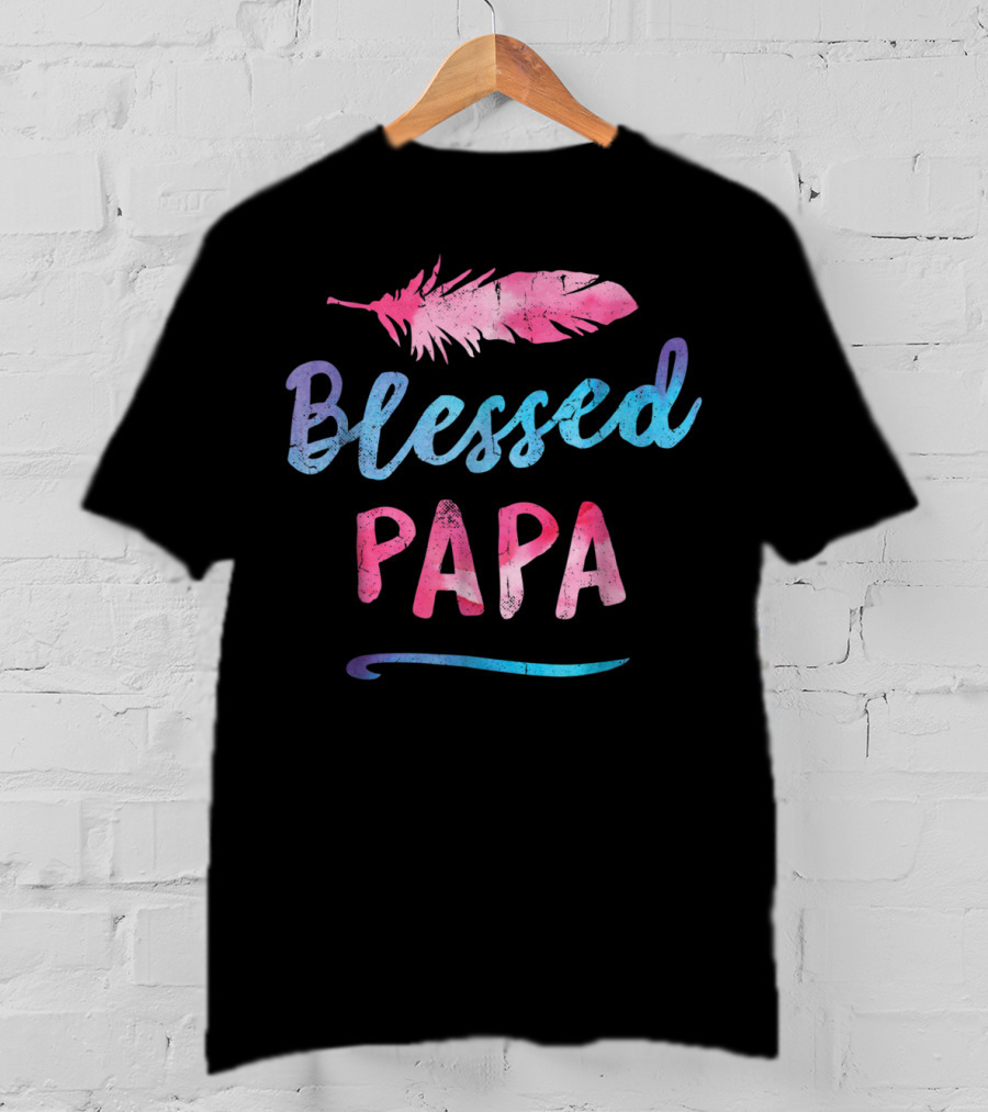 Blessed Papa Feather T-Shirt