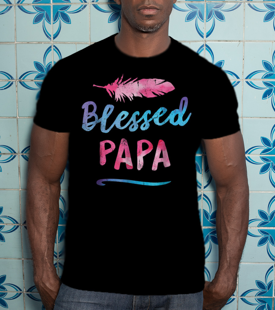Blessed Papa Feather T-Shirt