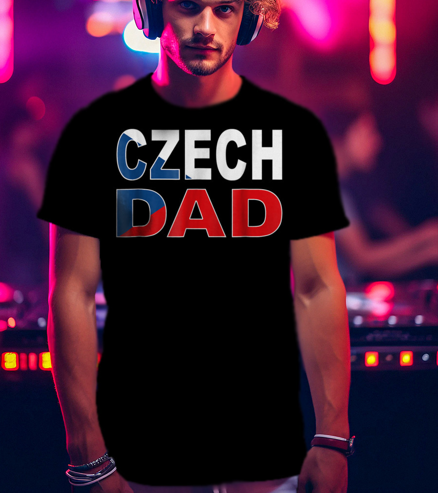 Czech Dad Czechoslovakian Flag Colors T-Shirt