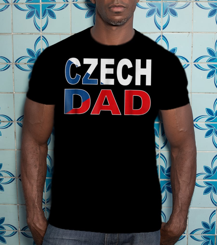 Czech Dad Czechoslovakian Flag Colors T-Shirt