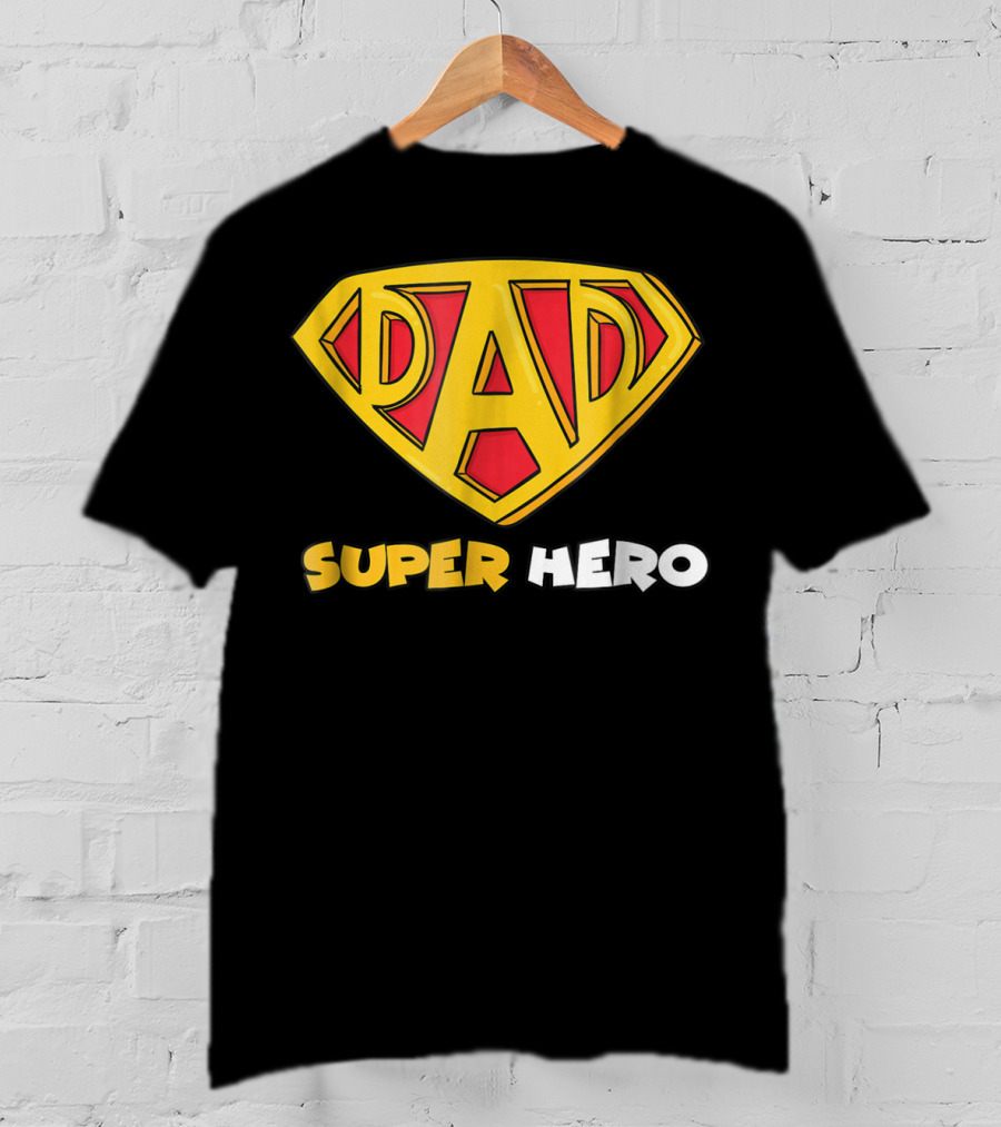DAD Superhero Iconic Symbol Bold Text Superman T-Shirt