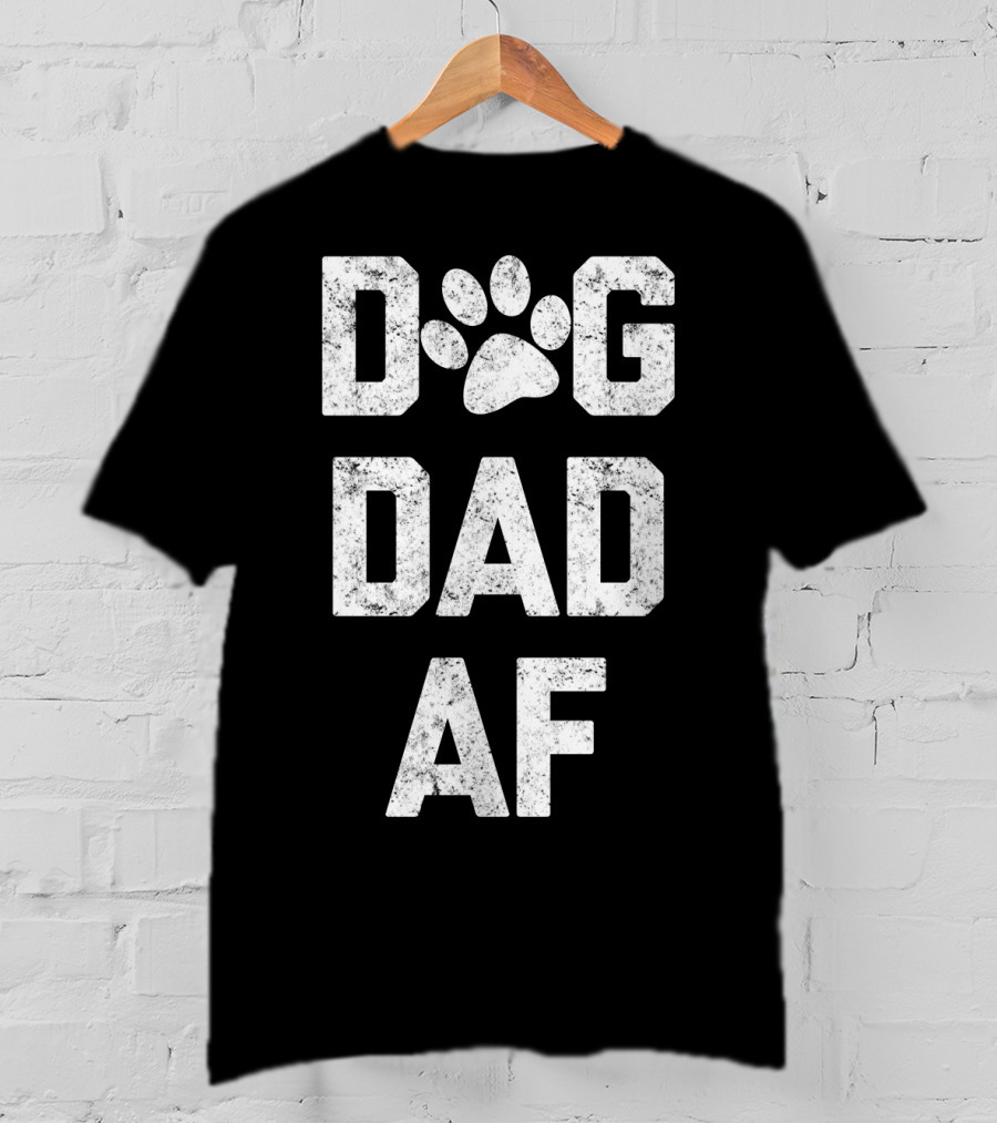 DOG DAD AF Paw Prints T-Shirt