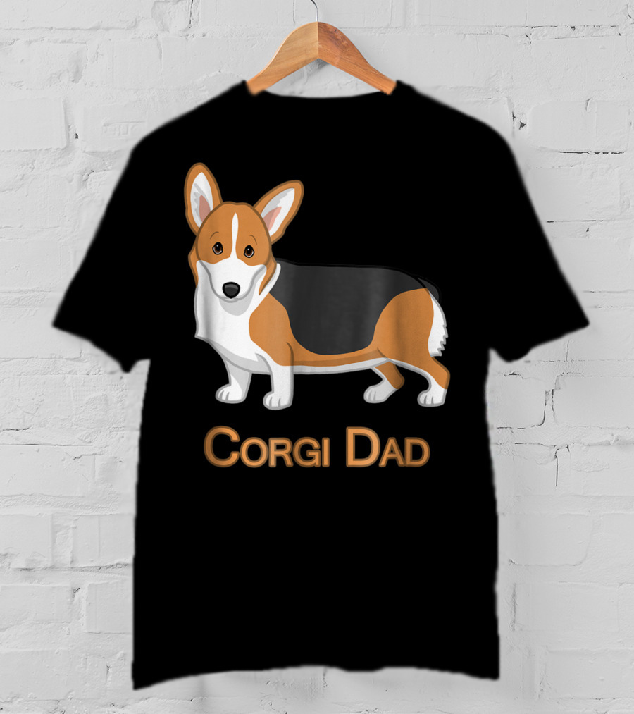 Corgi Dad Cute Red Tricolor Welsh Corgi Lovers T-Shirt