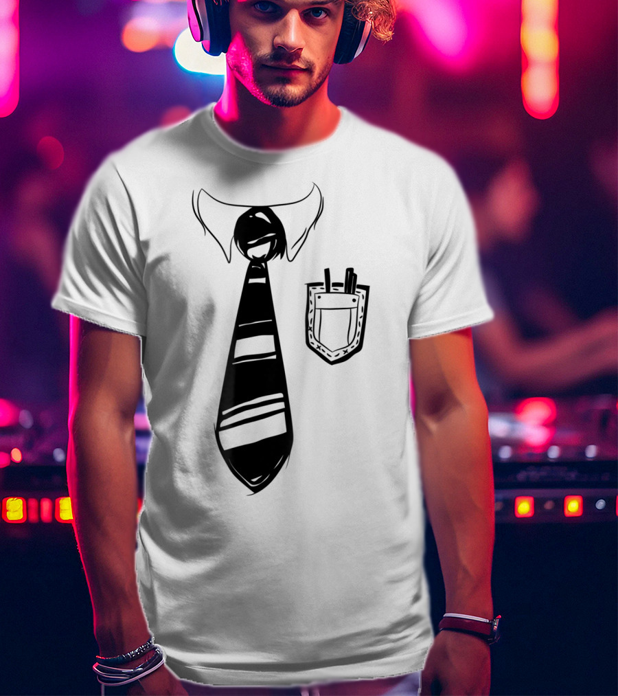 Dad Bod Tie Office Work Blue Collar Worker Cubicle T-Shirt