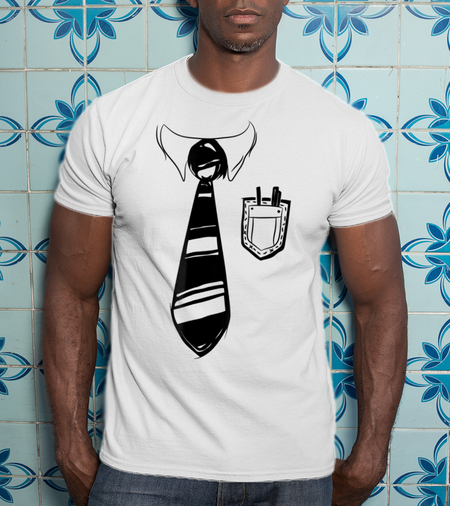 Dad Bod Tie Office Work Blue Collar Worker Cubicle T-Shirt