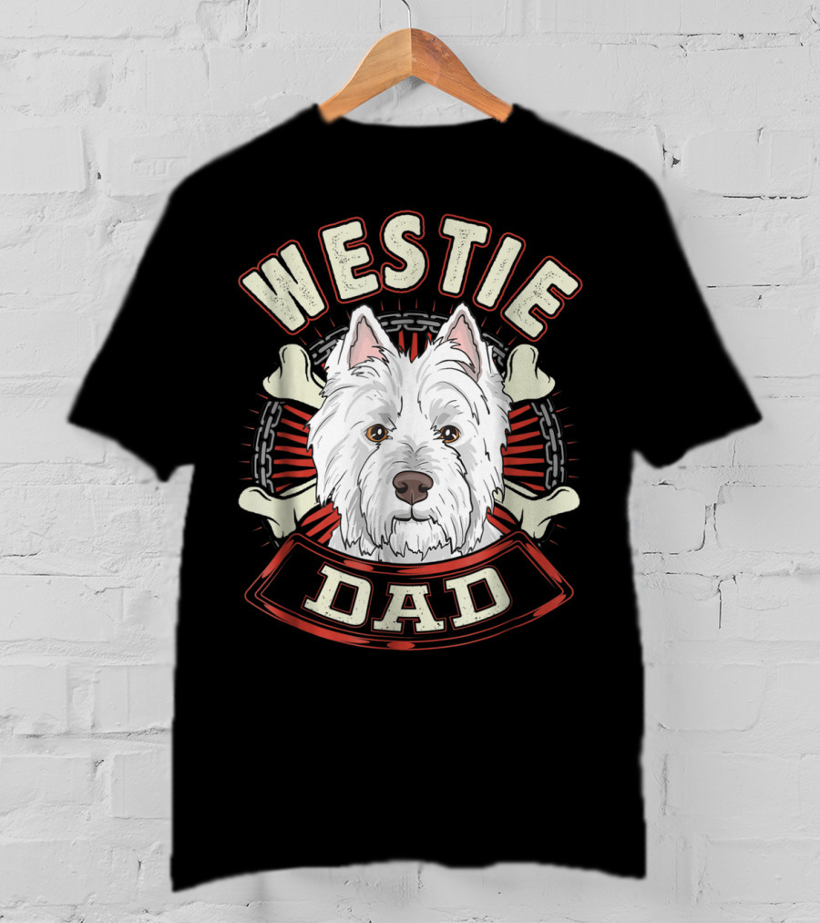 Westie Dad Bone Chain T-Shirt