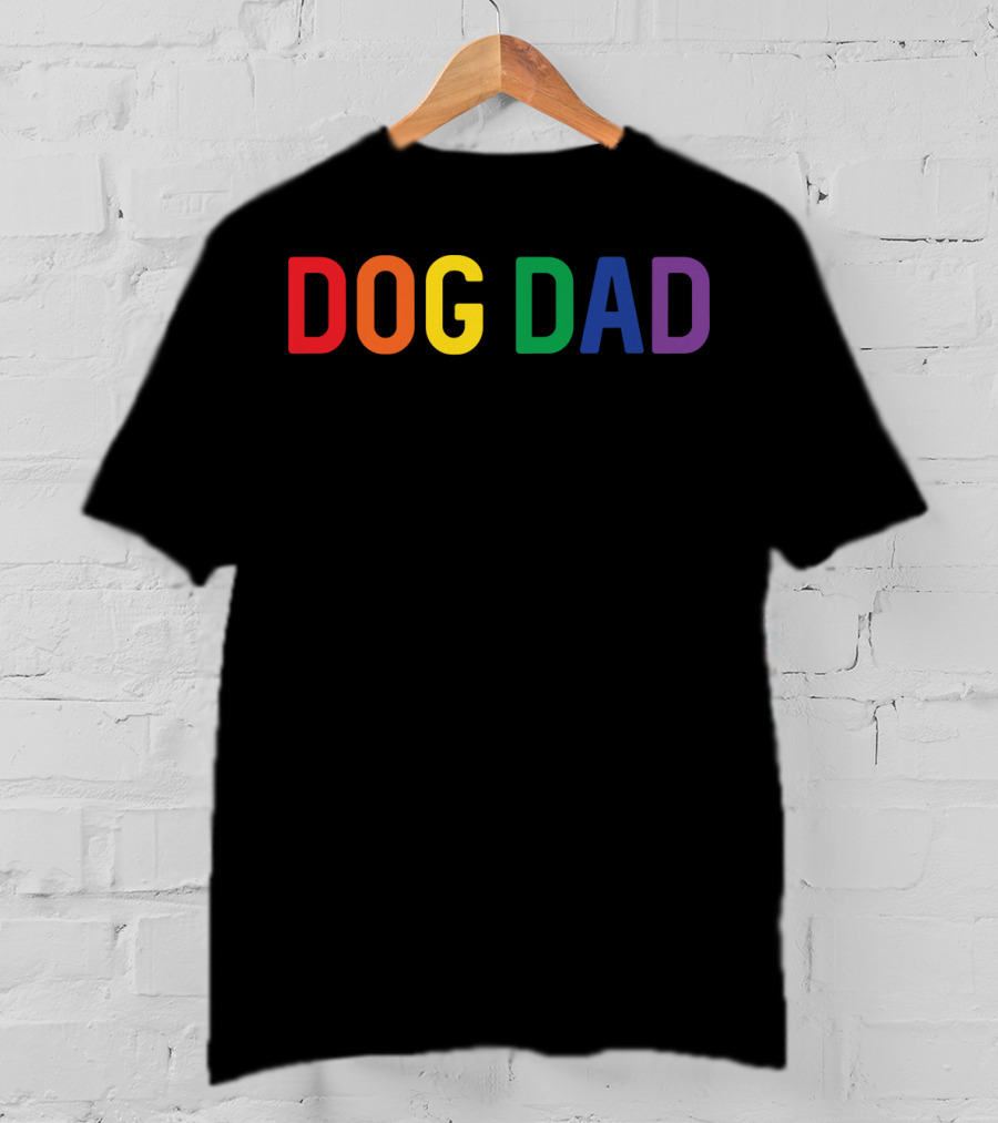 Dog Dad Rainbow Gay Pride T-Shirt