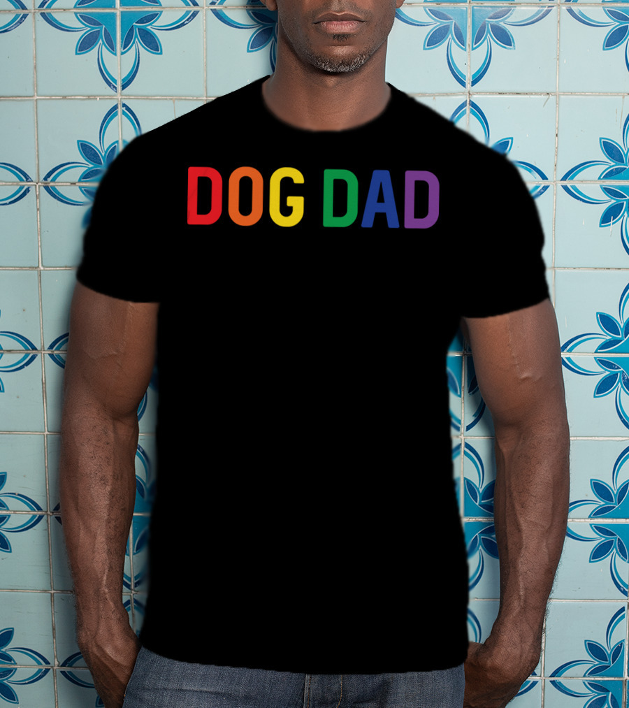 Dog Dad Rainbow Gay Pride T-Shirt