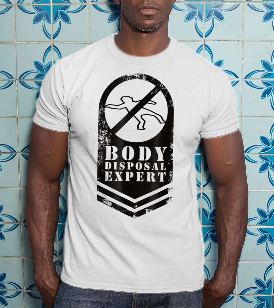 Angry Protective Dad Body Disposal Expert Iconic Shield T-Shirt