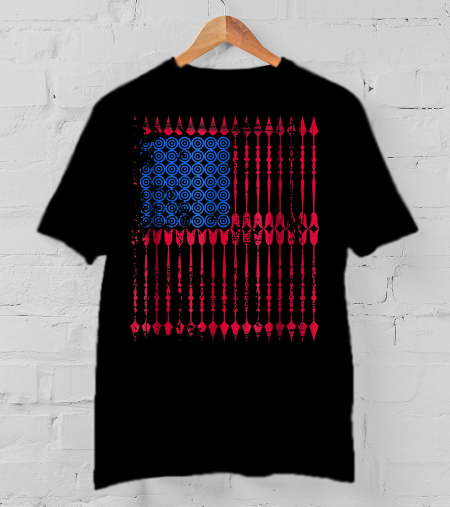 Archery Arrows American Flag Vintage Mom Dad T-Shirt